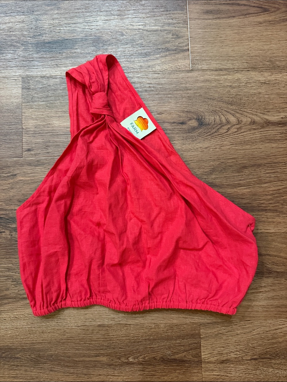 Farm Rio Red One Shoulder Crop Top - Picture 3 of 7